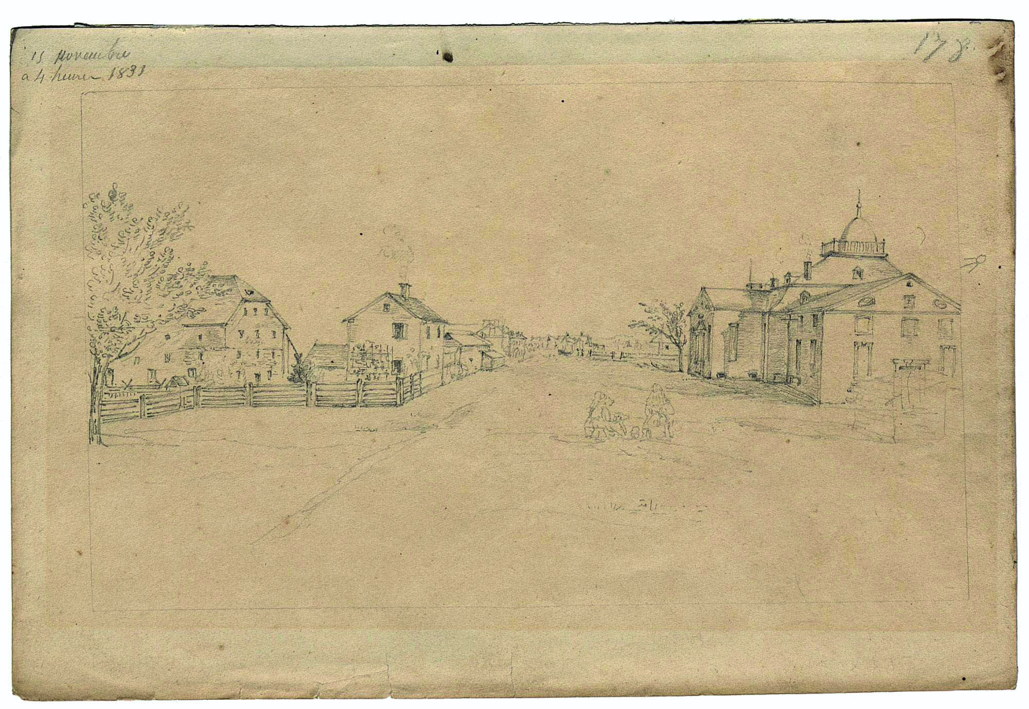 Church Street, New Harmony (1831), by Charles-Alexandre Lesueur